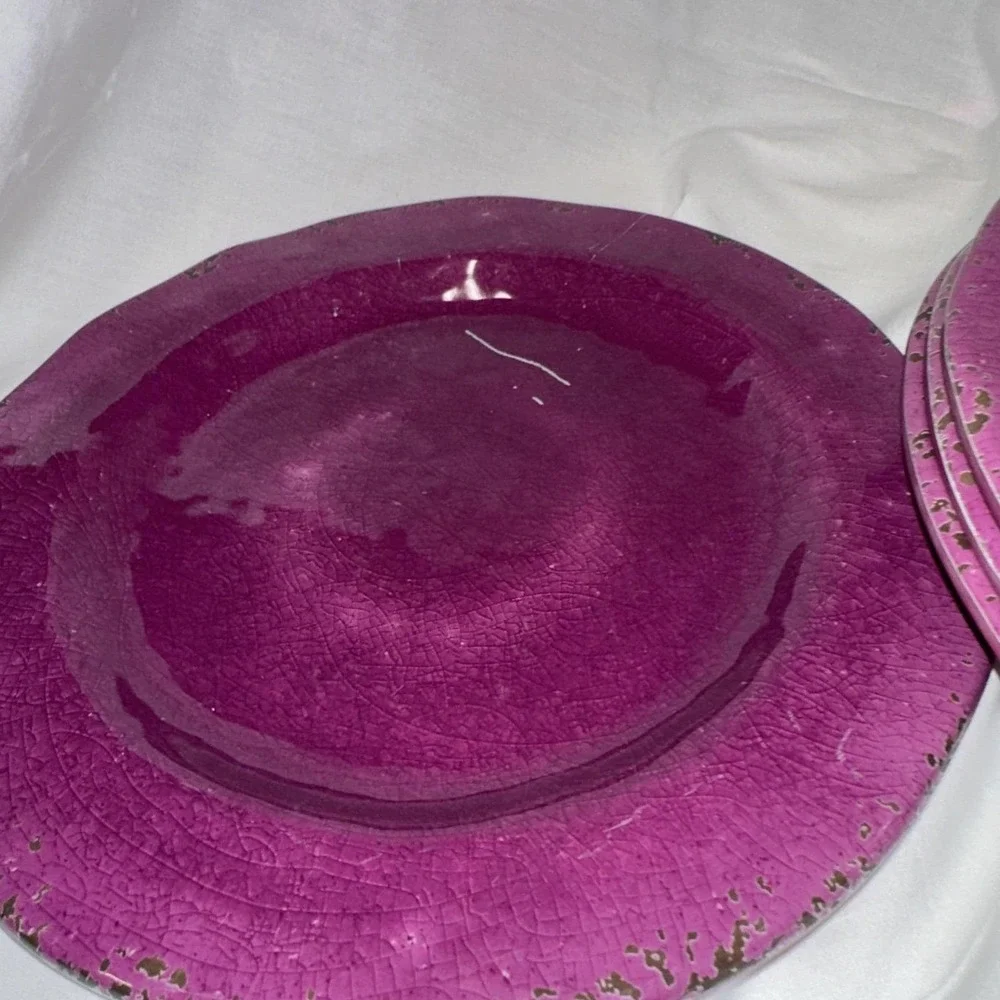 Pier 1 Pink‎ And GrayCarmelo Crackle Melamine 6- 9